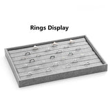 Linen Jewelry Display Holder Ring Earring Case Storage Organizer