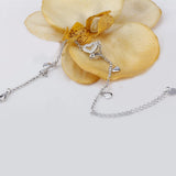 Heart Charm Copper Plating Rhodium Bracelet for Women