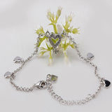 Heart Charm Copper Plating Rhodium Bracelet for Women