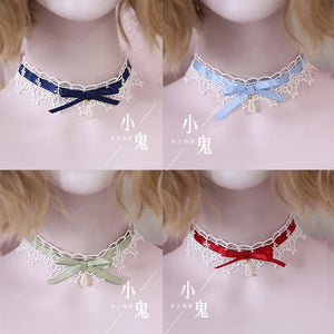 Lolita Alice Daily Life Lace Bow Necklace