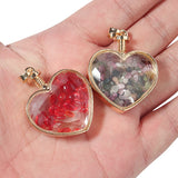 High Love Heart Glass Natural Stone Beads Pendant For Jewelry Making