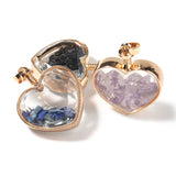 High Love Heart Glass Natural Stone Beads Pendant For Jewelry Making