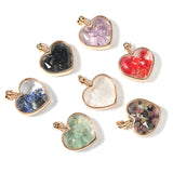 High Love Heart Glass Natural Stone Beads Pendant For Jewelry Making