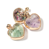 High Love Heart Glass Natural Stone Beads Pendant For Jewelry Making