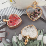 High Love Heart Glass Natural Stone Beads Pendant For Jewelry Making