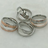 Lover's Alliance Wedding Rings Set, Stainless Steel Couple Jewelry
