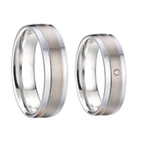 Lover's Alliance Wedding Rings Set, Stainless Steel Couple Jewelry