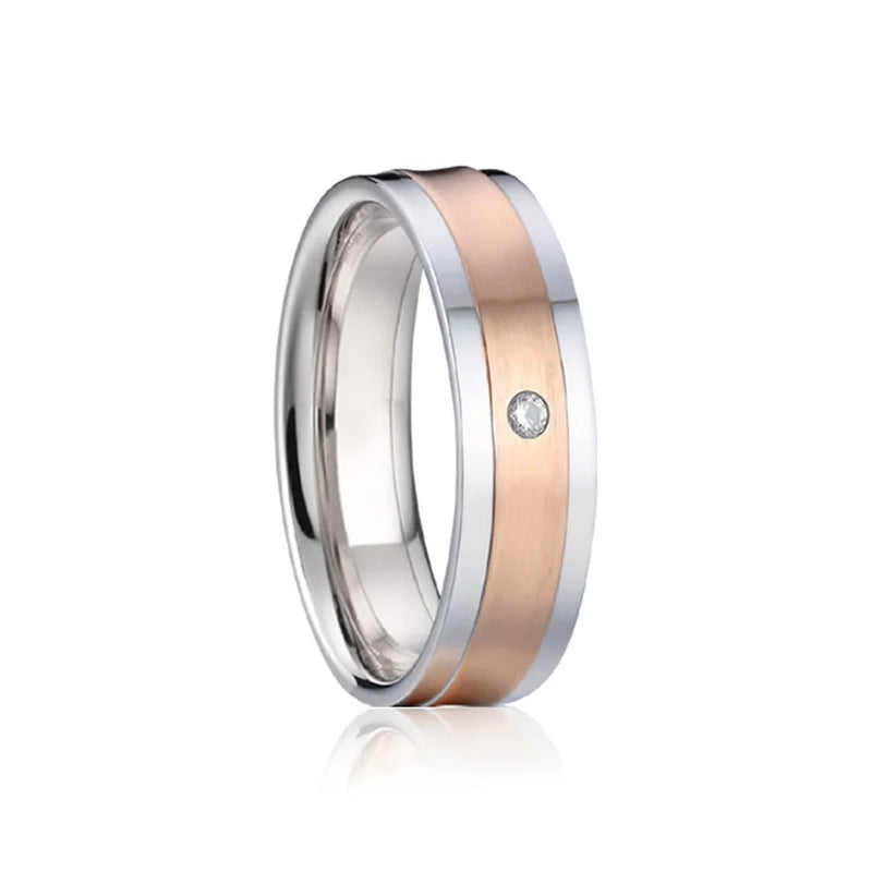 Lover's Alliance Wedding Rings Set, Stainless Steel Couple Jewelry
