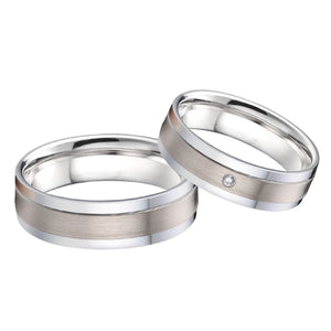 Lover's Alliance Wedding Rings Set, Stainless Steel Couple Jewelry