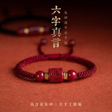 Hand Weave DIY Lucky Red Rope Bracelets with Cinnabar Charm
