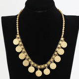 18K Coin Round Pendant Necklace for Women Girls Cuban Link Chains Choker