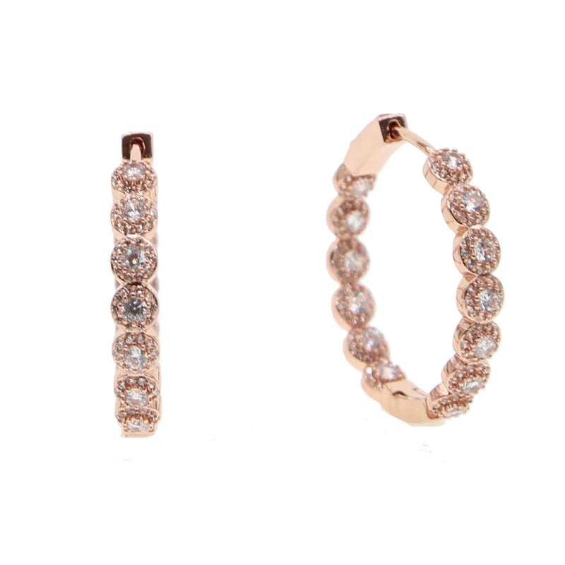 Big CZ Hoop Earrings Romantic Jewelry Gift For Women Brincos