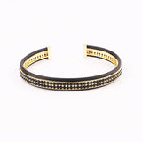 Men's CZ Plated Cuff Bangle Bracelet