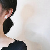 High Bling Zircon Flower Stud Earrings Sweet Clear Crystal Wedding Ear Stud