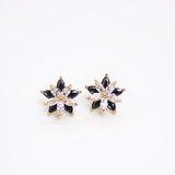 High Bling Zircon Flower Stud Earrings Sweet Clear Crystal Wedding Ear Stud