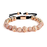CZ Pave Ball Lion Head Beaded Cord Bracelet