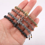 CZ Ball Crown Macrame Bracelet Men's Jewelry Gift