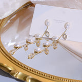 Plated Leaves Earrings For Women Wedding Drop Earrings