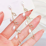 Plated Leaves Earrings For Women Wedding Drop Earrings