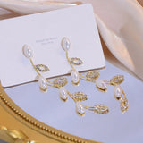 Plated Leaves Earrings For Women Wedding Drop Earrings