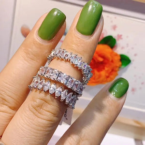 CZ Water Drop Ring for Women Engagement Wedding Band