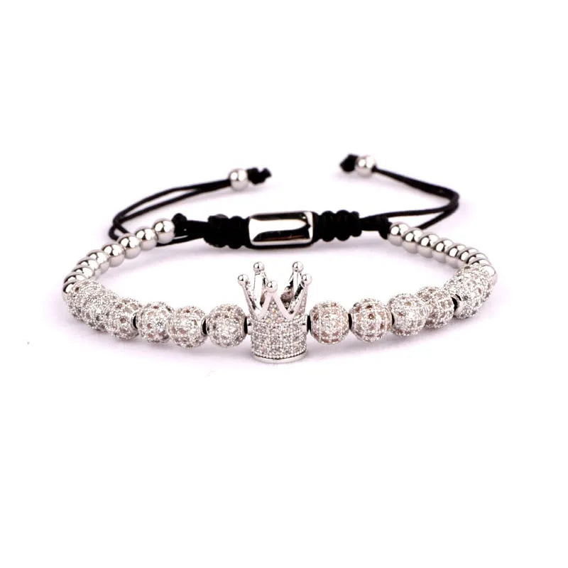 Adjustable High Jewelry 6mm CZ Micro Pave Ball Bracelet