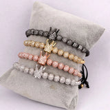 Adjustable High Jewelry 6mm CZ Micro Pave Ball Bracelet