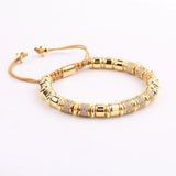 High Men Jewelry Bracelet CZ Tube Beaded Macrame Bracelet Men Women