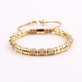 High Men Jewelry Bracelet CZ Tube Beaded Macrame Bracelet Men Women