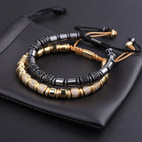 High Men Jewelry Bracelet CZ Tube Beaded Macrame Bracelet Men Women