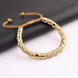 High Men Jewelry Bracelet CZ Tube Beaded Macrame Bracelet Men Women