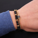 Men's Stainless Steel Beads Wrap Bracelet
