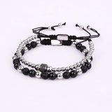 Men's Stainless Steel Beads Wrap Bracelet