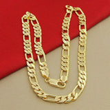 8mm 24'' 24k Yellow Gold Chain Necklace Men's Jewelry