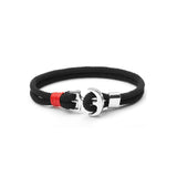 High Men's Anchor Marine Charm Bracelet Nautical Survival Rope Hook Wrap