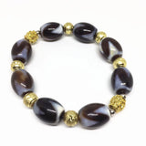 Vintage Tibetan Bracelet Tiger Tooth Dzi Beads Ethnic Style Men's Bracelet