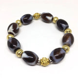 Vintage Tibetan Bracelet Tiger Tooth Dzi Beads Ethnic Style Men's Bracelet