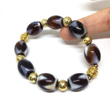 Vintage Tibetan Bracelet Tiger Tooth Dzi Beads Ethnic Style Men's Bracelet