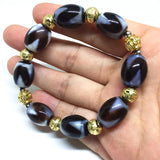 Vintage Tibetan Bracelet Tiger Tooth Dzi Beads Ethnic Style Men's Bracelet