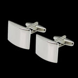 French Shirt Cufflinks Copper Silvery Rectangle Cuffs Button Wedding