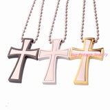 Men's Stainless Steel Cross Pendant Necklace with Ball Chain
