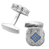 Men's Shirt Cufflinks Silvery/Gold Lucky Leaves Crystal Metal Cufflinks