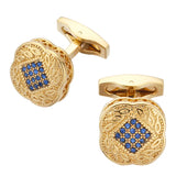 Men's Shirt Cufflinks Silvery/Gold Lucky Leaves Crystal Metal Cufflinks