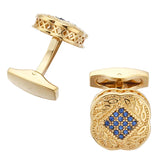 Men's Shirt Cufflinks Silvery/Gold Lucky Leaves Crystal Metal Cufflinks