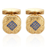 Men's Shirt Cufflinks Silvery/Gold Lucky Leaves Crystal Metal Cufflinks