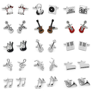 Musical Instrument Cufflinks Saxophone Violin Guitar Drum Piano Horn