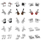 Musical Instrument Cufflinks Saxophone Violin Guitar Drum Piano Horn