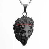 Men's Stainless Steel Silver Lion Chain Pendant Necklace
