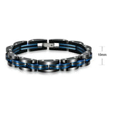 Mens Stainless Steel Two-Tone Square Link Bracelet
