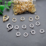Metal Circle Zircon Bead Setting Earring Hooks 30pc Lot